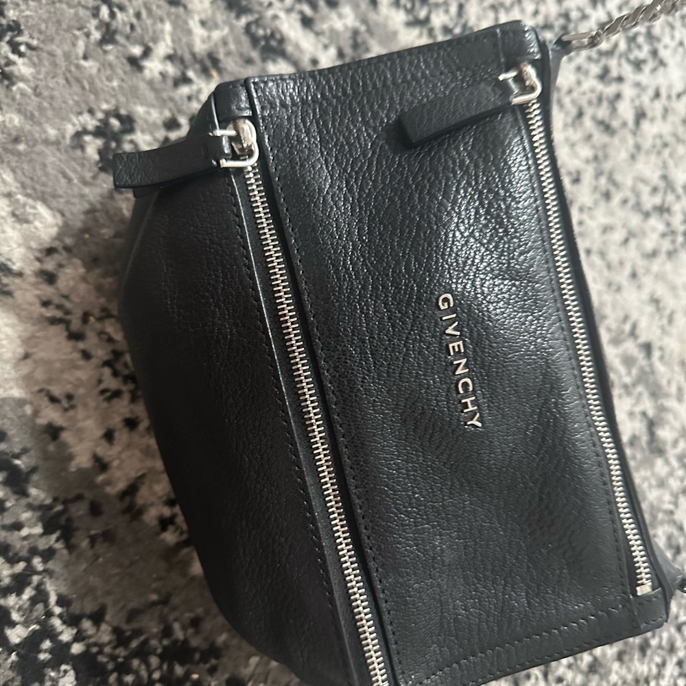 Givenchy Black Leather Shoulder Bag with Silver Accents - Picture 3 of 4